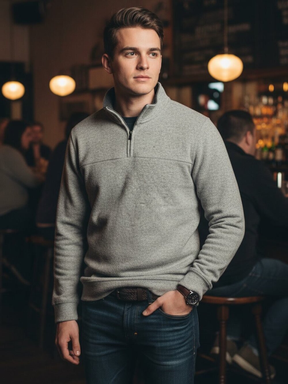Toad & Co Kennicott Quarter Zip Sweater Men's XL Gray Wool Blend